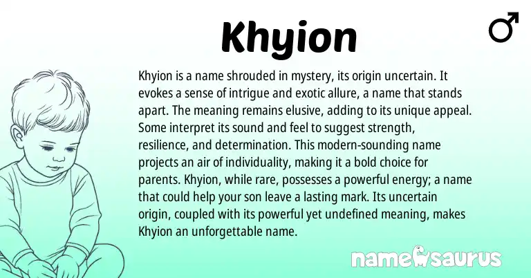 Infographic about Khyion name meaning, Khyion is a name from Other origin(s).