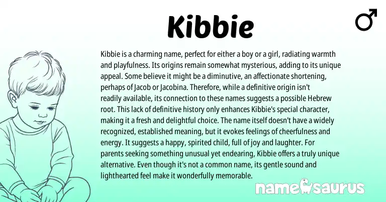 Infographic about Kibbie name meaning, Kibbie is a name from Other origin(s).
