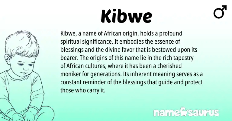 Infographic about Kibwe name meaning, Kibwe is a name from African origin(s).
