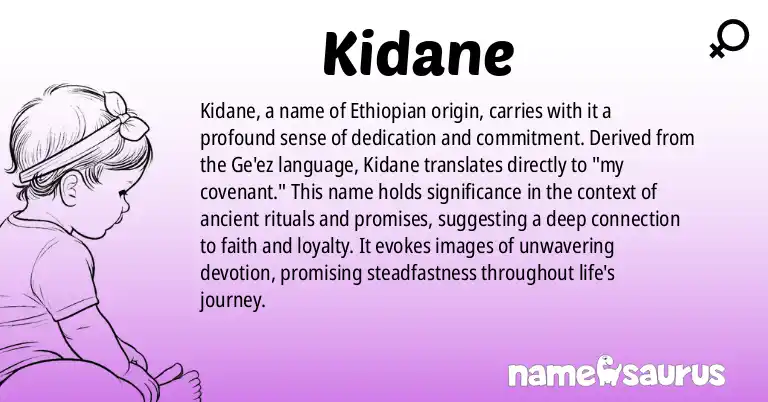 Infographic about Kidane name meaning, Kidane is a name from Ge'ez origin(s).