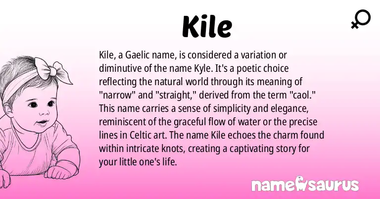 Infographic about Kile name meaning, Kile is a name from Gaelic origin(s).