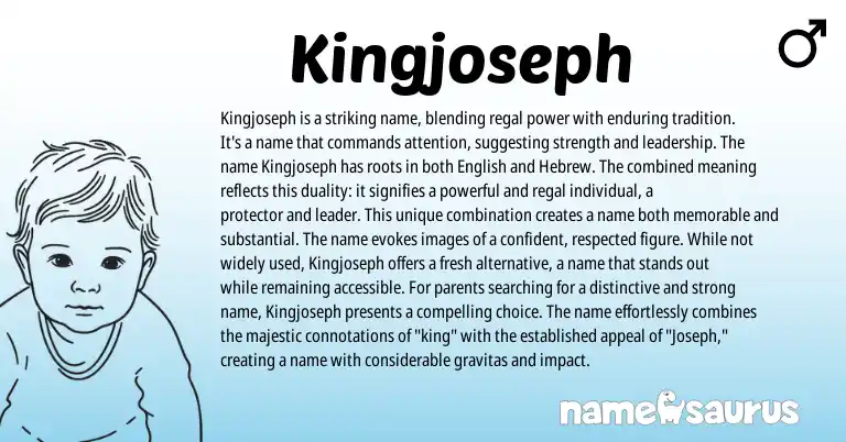 Infographic about Kingjoseph name meaning, Kingjoseph is a name from English origin(s).