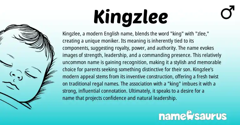 Infographic about Kingzlee name meaning, Kingzlee is a name from Other origin(s).