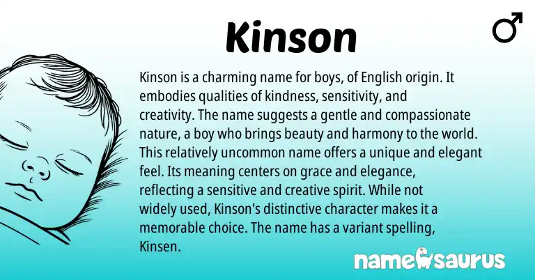 Infographic about Kinson name meaning, Kinson is a name from English origin(s).
