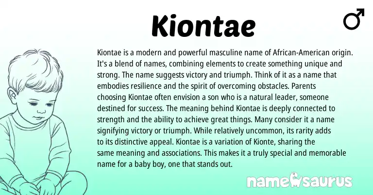 Infographic about Kiontae name meaning, Kiontae is a name from Other origin(s).