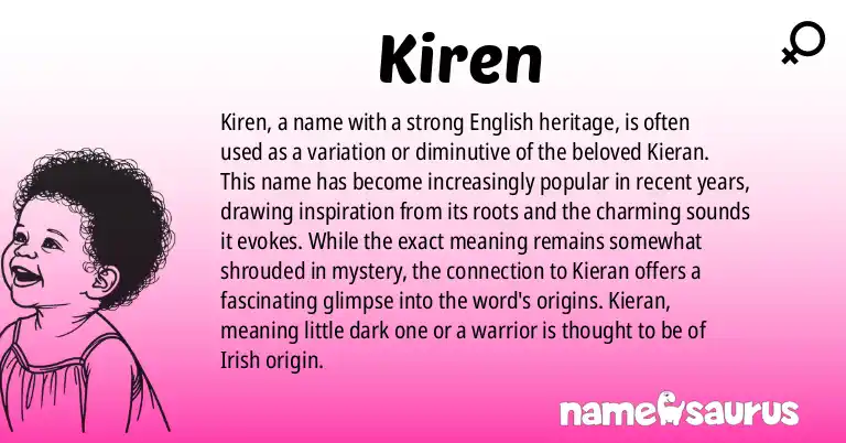 Infographic about Kiren name meaning, Kiren is a name from English origin(s).