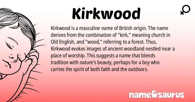 Infographic about Kirkwood name meaning, Kirkwood is a name from British origin(s).
