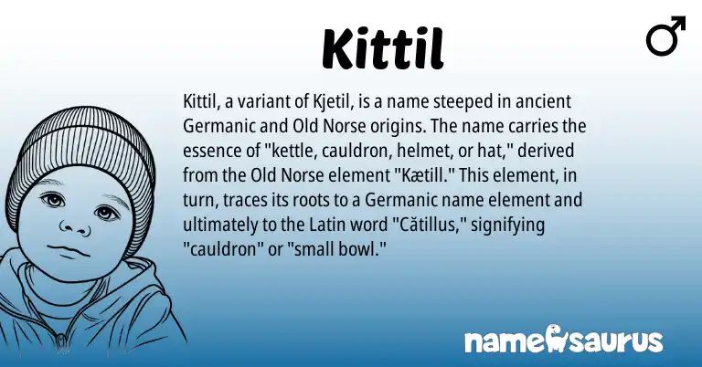 Infographic about Kittil name meaning, Kittil is a name from Old Norse, Germanic, Latin origin(s).