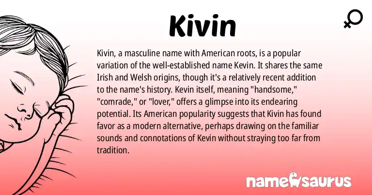 Infographic about Kivin name meaning, Kivin is a name from American origin(s).