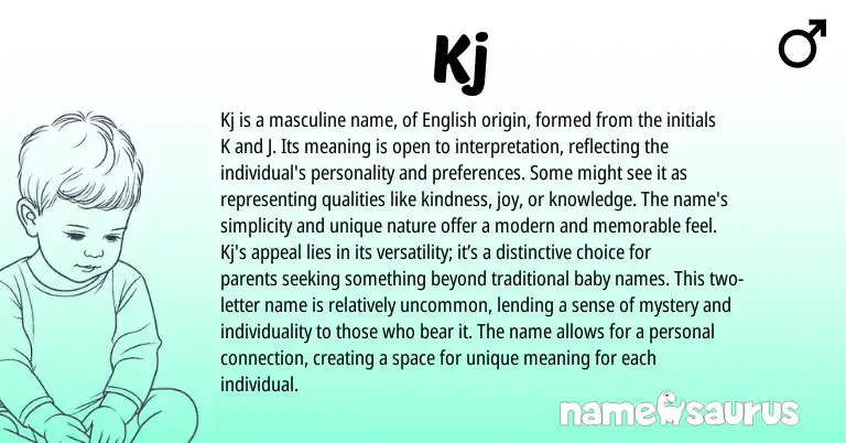 Infographic about Kj name meaning, Kj is a name from Other origin(s).