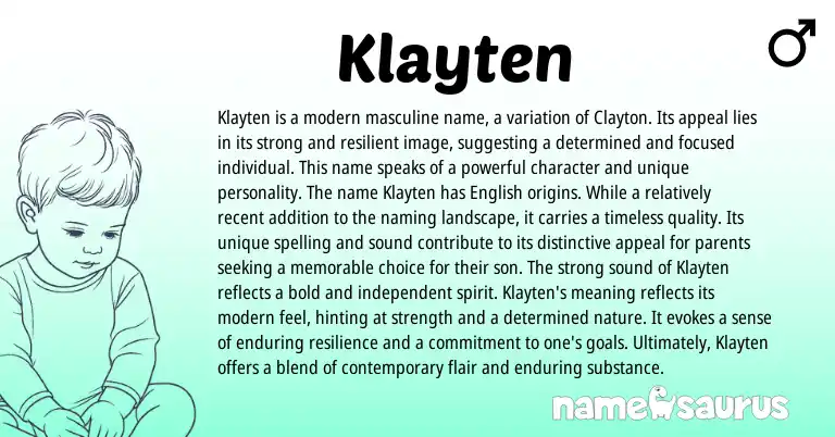 Infographic about Klayten name meaning, Klayten is a name from Other origin(s).