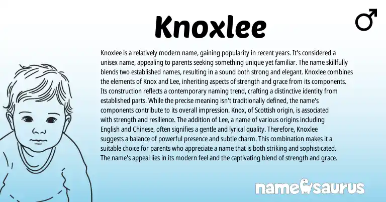 Infographic about Knoxlee name meaning, Knoxlee is a name from Other origin(s).