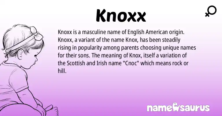 Infographic about Knoxx name meaning, Knoxx is a name from English (American) origin(s).