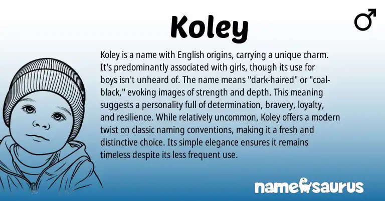 Infographic about Koley name meaning, Koley is a name from English origin(s).