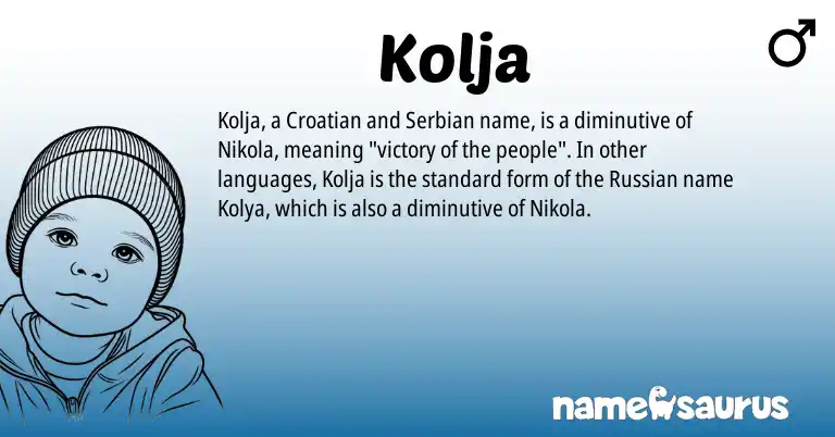 Infographic about Kolja name meaning, Kolja is a name from Russian, Croatian, Serbian origin(s).