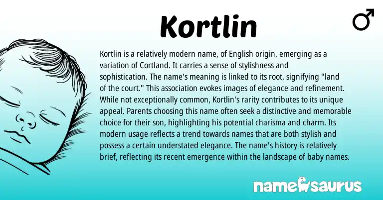 Infographic about Kortlin name meaning, Kortlin is a name from English origin(s).