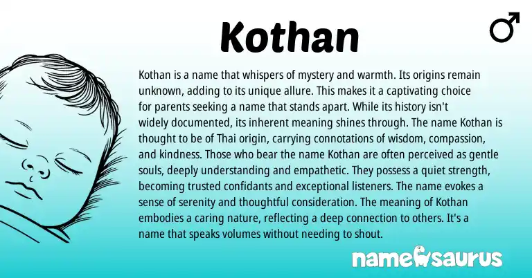 Infographic about Kothan name meaning, Kothan is a name from Thai origin(s).