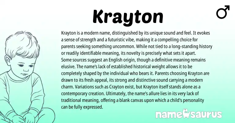 Infographic about Krayton name meaning, Krayton is a name from Other origin(s).