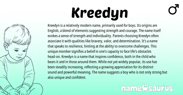 Infographic about Kreedyn name meaning, Kreedyn is a name from Other origin(s).