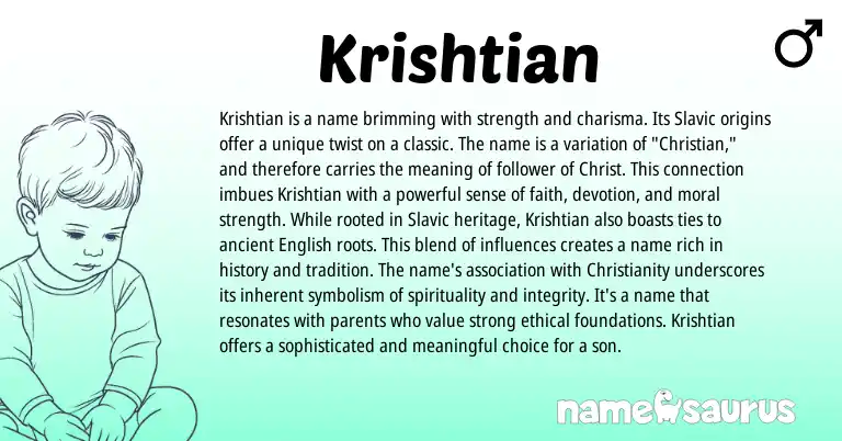 Infographic about Krishtian name meaning, Krishtian is a name from Slavic origin(s).