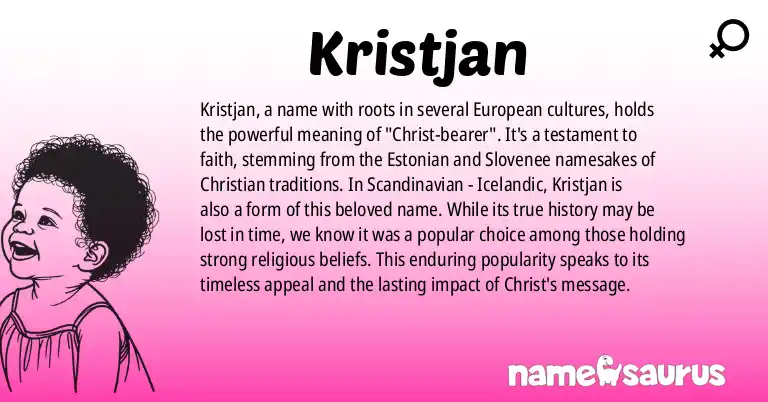 Infographic about Kristjan name meaning, Kristjan is a name from Estonian, Slovene, Scandinavian - Icelandic origin(s).