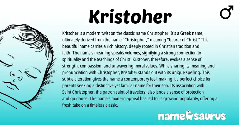 Infographic about Kristoher name meaning, Kristoher is a name from Biblical origin(s).