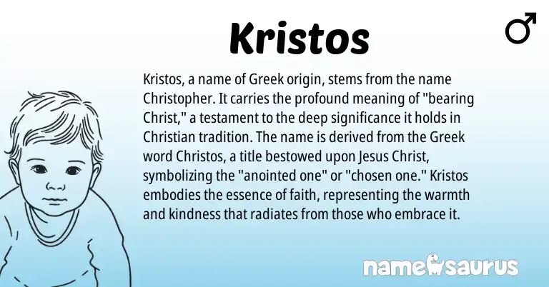 Infographic about Kristos name meaning, Kristos is a name from Greek origin(s).