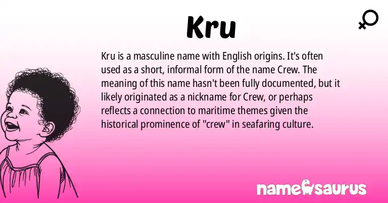 Infographic about Kru name meaning, Kru is a name from English origin(s).