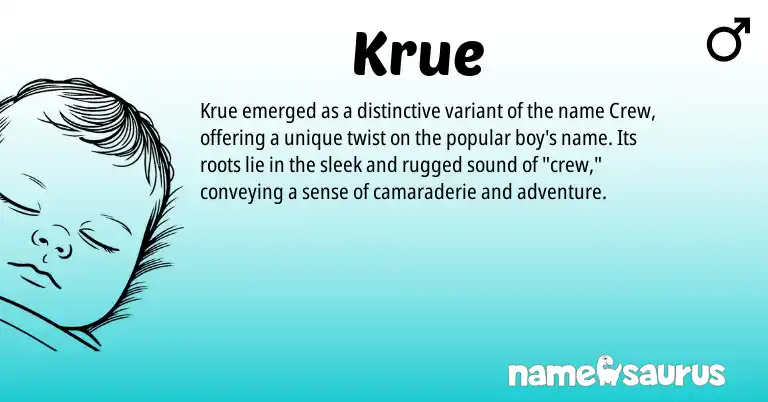 Infographic about Krue name meaning, Krue is a name from N/A origin(s).