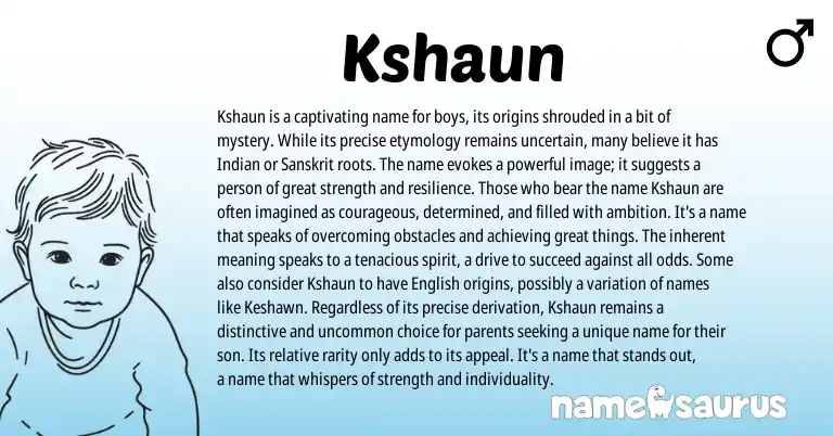 Infographic about Kshaun name meaning, Kshaun is a name from Indian, Sanskrit origin(s).