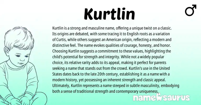 Infographic about Kurtlin name meaning, Kurtlin is a name from English origin(s).