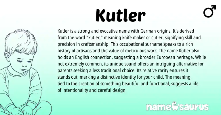 Infographic about Kutler name meaning, Kutler is a name from Germanic origin(s).