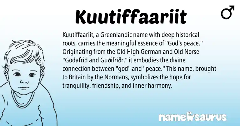 Infographic about Kuutiffaariit name meaning, Kuutiffaariit is a name from Old High German, Old Norse, Greenlandic origin(s).