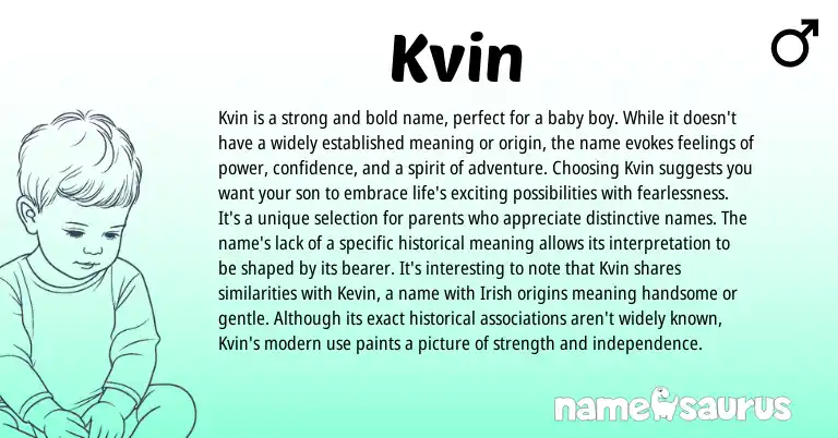 Infographic about Kvin name meaning, Kvin is a name from Other origin(s).