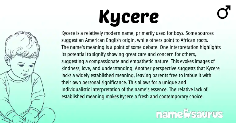 Infographic about Kycere name meaning, Kycere is a name from African origin(s).
