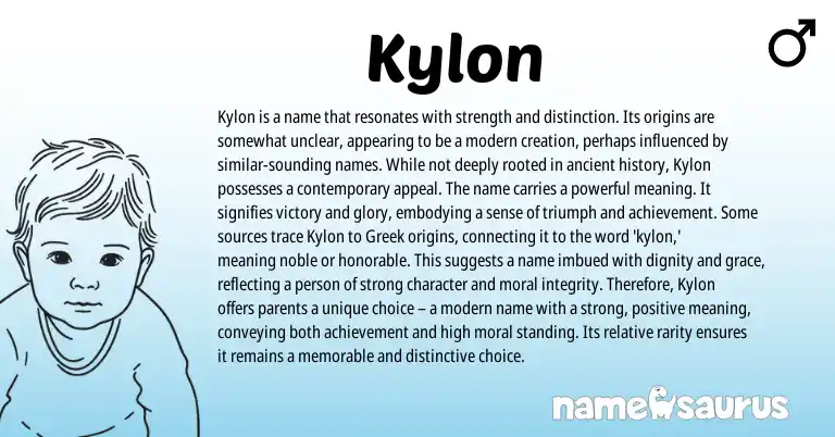 Infographic about Kylon name meaning, Kylon is a name from Greek origin(s).