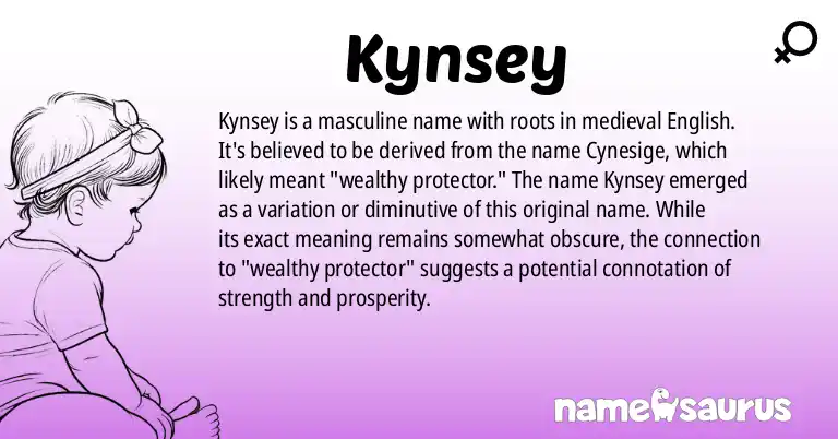 Infographic about Kynsey name meaning, Kynsey is a name from Medieval English origin(s).