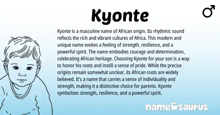 Infographic about Kyonte name meaning, Kyonte is a name from African origin(s).