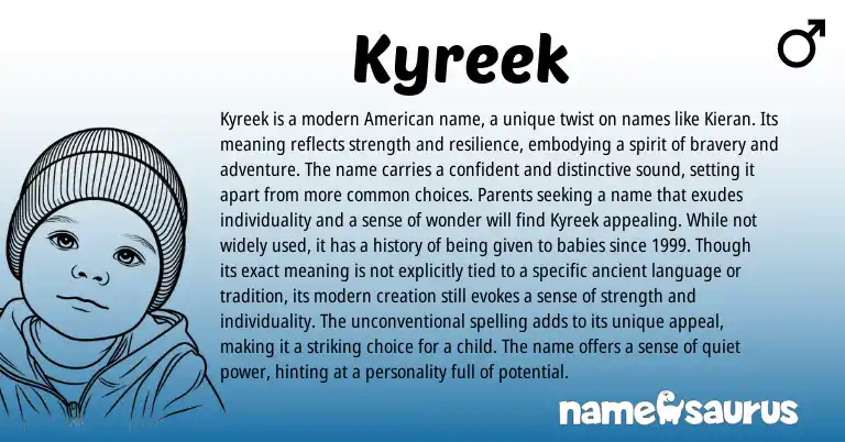 Infographic about Kyreek name meaning, Kyreek is a name from Other origin(s).
