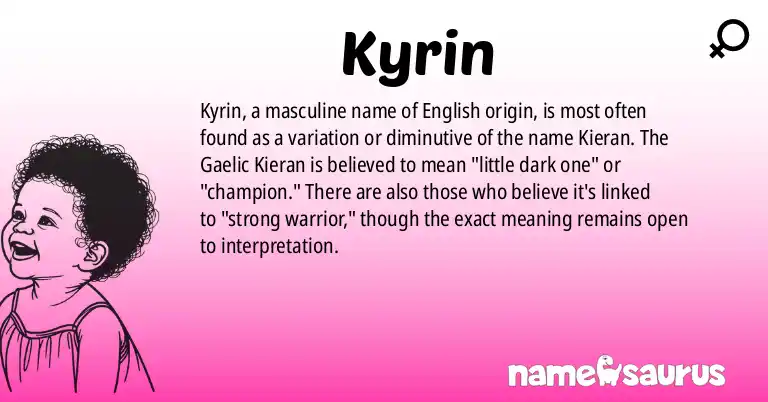 Infographic about Kyrin name meaning, Kyrin is a name from English origin(s).