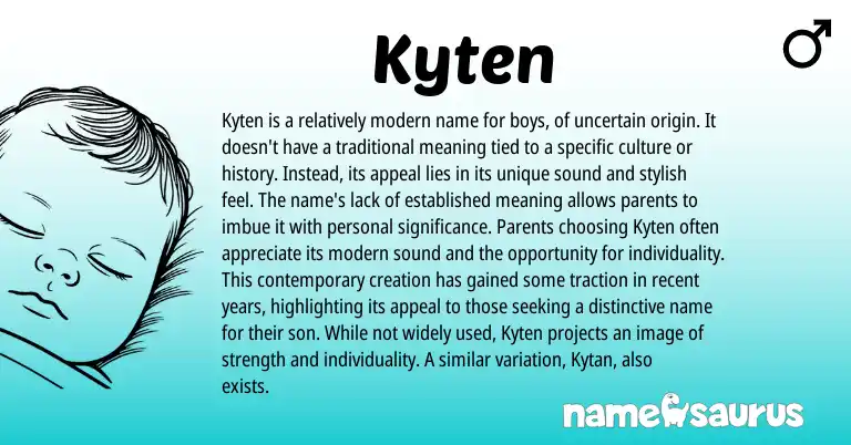 Infographic about Kyten name meaning, Kyten is a name from Other origin(s).