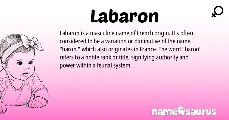 Infographic about Labaron name meaning, Labaron is a name from French origin(s).
