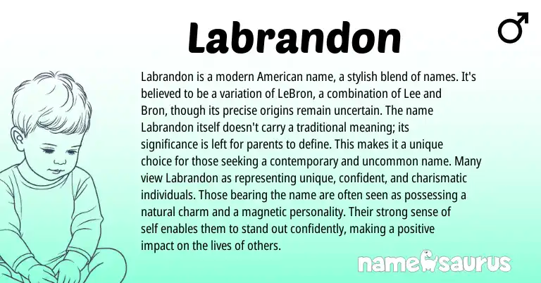 Infographic about Labrandon name meaning, Labrandon is a name from American origin(s).