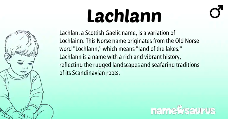 Infographic about Lachlann name meaning, Lachlann is a name from Old Norse, Scandinavian, Gaelic, Scottish, Norse origin(s).