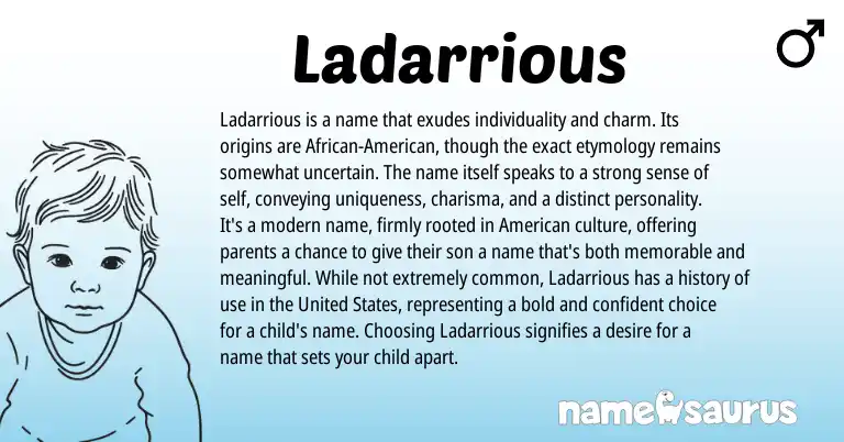 Infographic about Ladarrious name meaning, Ladarrious is a name from Other origin(s).
