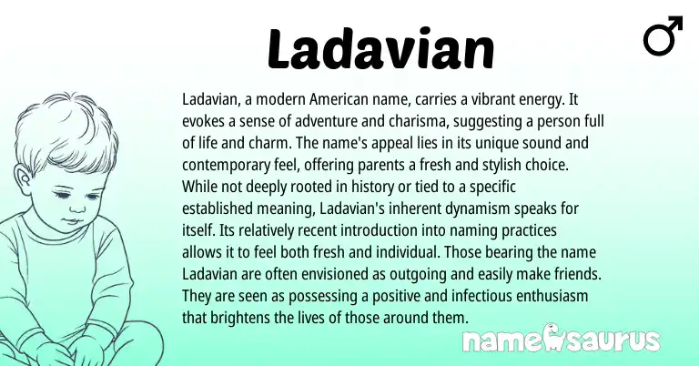Infographic about Ladavian name meaning, Ladavian is a name from Other origin(s).