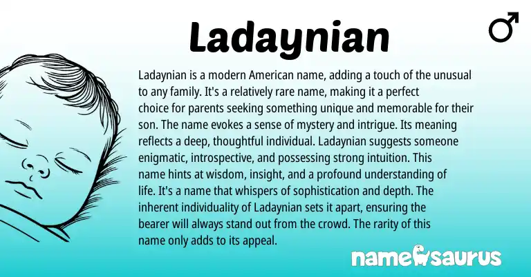 Infographic about Ladaynian name meaning, Ladaynian is a name from Other origin(s).