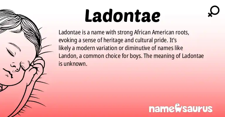 Infographic about Ladontae name meaning, Ladontae is a name from African American origin(s).