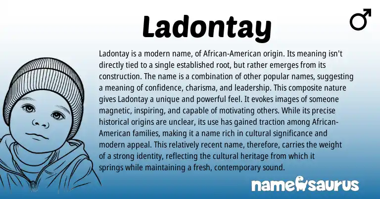 Infographic about Ladontay name meaning, Ladontay is a name from American origin(s).