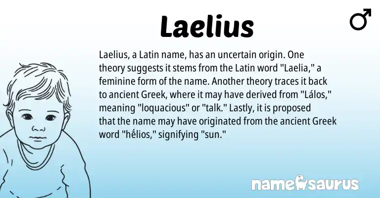 Infographic about Laelius name meaning, Laelius is a name from Latin, Greek origin(s).